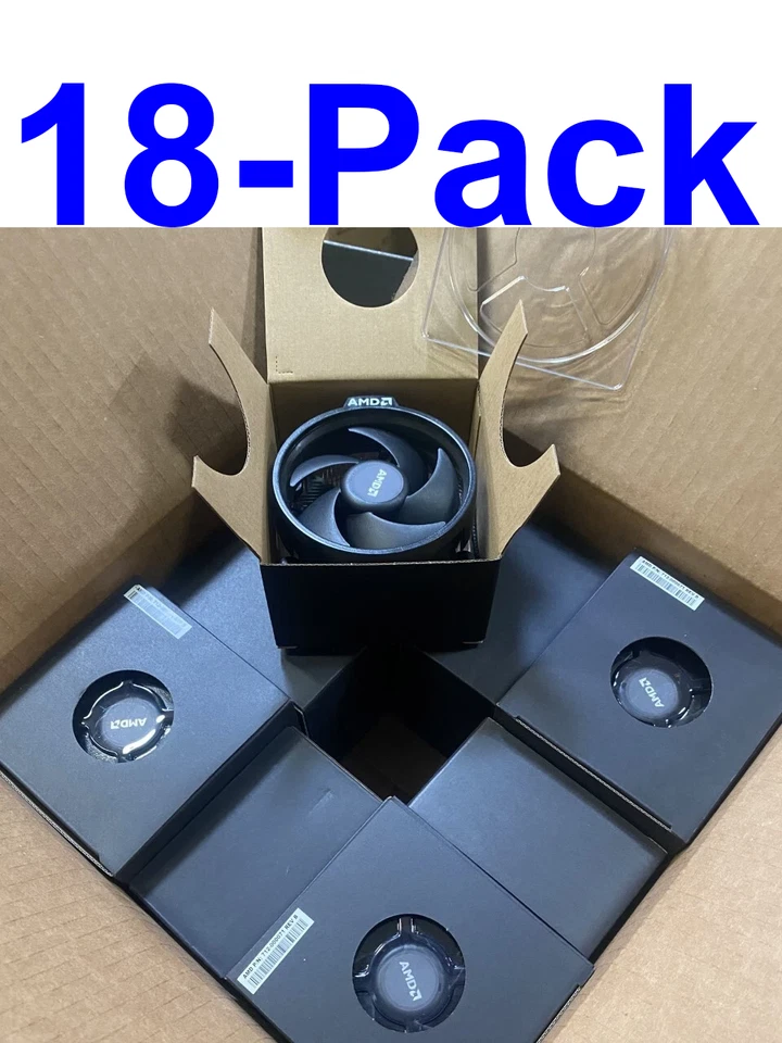 (LOT of 18) AMD Wraith Stealth Socket AM4 CPU Cooling Fan Heatsink Coolers - Image 1 of 4