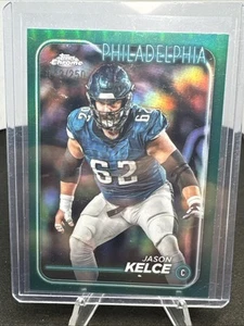 2024 Topps Chrome JASON KELCE #160 Aqua Refractor /249 Philadelphia Eagles - Picture 1 of 2