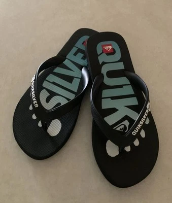 Sandalias chanclas negras para niños jóvenes QUIKSILVER~~Talla 4/5 Foto 1 de 4