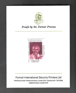 Liberia 1999 USA UN Summit Argentina President Fernando De La Rua Proof MNH - Picture 1 of 2