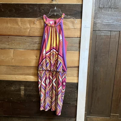 Vestido London Times Pastel Boho Preppy Sin Mangas Y2K Ajuste y Acampanado 14 Foto 1 de 4