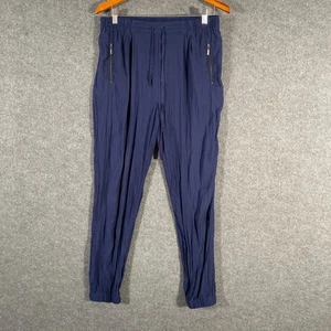 Forever New Pants Womens 10 Blue Jogger Tapered Leg Slim Fit Cuffed Pull On E9 - Picture 1 of 15