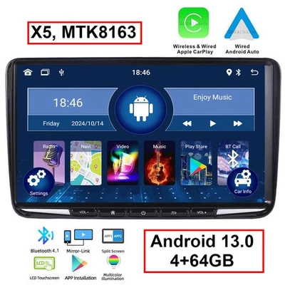 9" Autoradio CarPlay für VW GOLF 5 6 Polo Passat Touran EOS RDS Sat Nav BT 4+64G - Bild 1 von 4