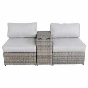 Living Source International 3-Piece Wicker/Rattan Sectional Seating Group - Gray - Picture 1 of 1