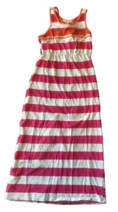 Arizona Youth Girls Cotton Sundress Size Medium 8 Tank Top Striped Pink White - Picture 1 of 8