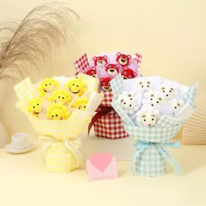 Cute Animal Cartoon Bouquet White Kraft Paper Bag with Window Gift For Valetine - Picture 1 of 4