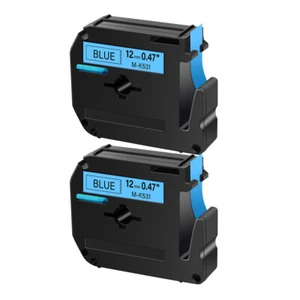 2×Compatible Brother P-Touch M-K531 M531 Ruban étiqueteuse Noir sur bleu 12mm - Photo 1/5