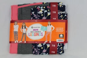 Members Mark 3pack Girls Favorite Leggings 7/8 Unicorn Print, Grey, Rose Sand - Picture 1 of 5