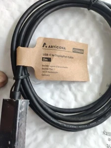 USB-C Male to Display Port adapter Cable - Black-2M long Good quality - Imagen 1 de 5