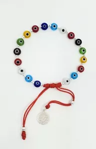 Sterling Silver 925 Evil Eye Bracelet KABBALAH Hamsa GOOD LUCK Bracelet - Picture 1 of 2