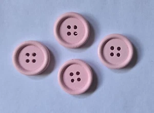 Juego de 4 botones de madera rosa - 4 agujeros 3/4" - Imagen 1 de 1