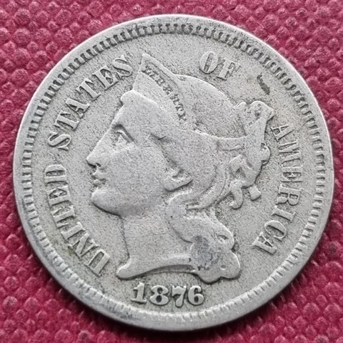 1876 Three Cent Nickel 3c Better Grade #53892 Cover