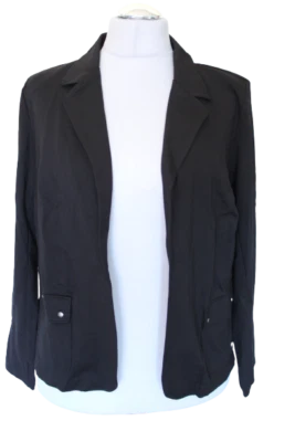 Sheego Blazer Schwarz Kurzblazer Kurzjacke Jacke Anzugjacke Jersey Übergröße - Bild 1 von 4