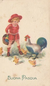 CARTOLINA *82 AUGURI-FESTE BUONA PASQUA REGALI FELICITA AGNELO VIAGGIATA 1923 - Imagen 1 de 2