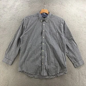 Tommy Hilfiger Classic Fit Button Up Shirt Mens XXL Black Checked Long Sleeve - Picture 1 of 16