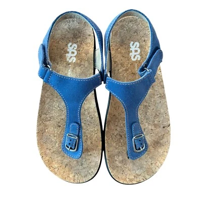 SAS Womens Blue Thong Marina Sandals 4.5 M T-Strap Retails $185 - Image 1 of 4