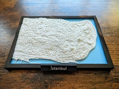 Impresión de póster de mapa de la ciudad 3D personalizado de Estambul Turquía mapa de calles de la ciudad Foto 1 de 4