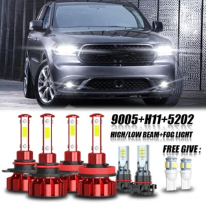 FOR 2011-2013 Dodge Durango - 6X Combo LED Headlight + Fog Light Bulbs Kit 6000K - Picture 1 of 12
