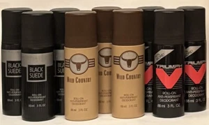 Avon Men: Ten (10) large roll-on deodorants: Wild Country-Triumph-Black Suede - Picture 1 of 1
