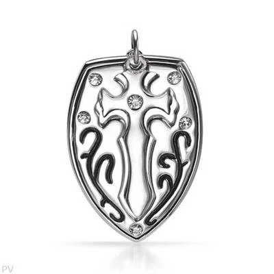  Colgante Cruz Con Cristal Genuino Bellamente Elaborado en Acero Inoxidable Foto 1 de 2