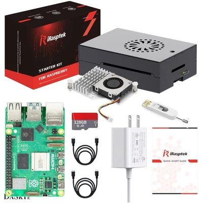 Kit de inicio completo de 8 GB Raspberry Pi 5 - Sistema operativo de 128 GB, refrigeración, fuente de alimentación USB-C Foto 1 de 4