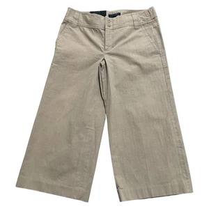 Banana Republic Neu mit Etikett Y2K 2006 khaki kurz geschnitten weites Bein niedriger Bund Hose Größe 6 Baumwolle - Bild 1 von 12