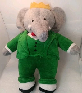 Vintage König Babar der Elefant Puffalump weicher grüner Plüschanzug 13 Zoll Spielzeug Yottoy - Bild 1 von 4