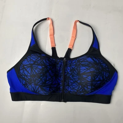 Sutiã esportivo Champion C9 azul Power Shape Max zíper frontal racerback sem fio tamanho XXL - Imagem 1 de 4