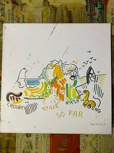 CROSBY, STILLS & NASH-SO FAR-ATLANTIC 81518, COVER ART BY JONI MITCHELL Tested - Picture 1 of 9