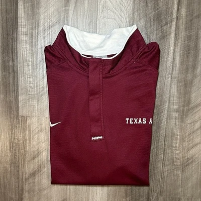 Texas A&M Aggies Nike Fit Mesh Short Sleeve Lightweight Quarter Zip Pullover - L - Image 1 of 4