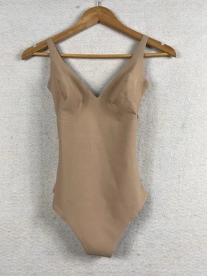 SKIMS BODY UNLINED PLUNGE THONG BODYSUIT- Clay- Medium NWT - Image 1 of 4