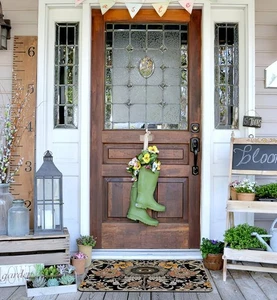 Alfombrilla puerta delantera entrada exterior psicodélico girasol mal de ojo felpudos decoración - Imagen 1 de 4