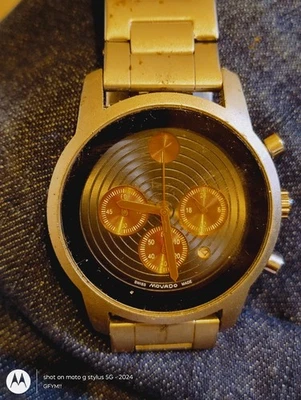 Reloj de pulsera informal Movado cuarzo cronógrafo indicador de fecha esfera negra para hombre Foto 1 de 4