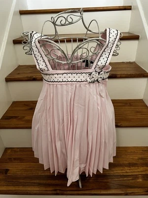 Vestido Plisado Lili Gaufrette Boutique Color Rosa Bloque Talla 4 Foto 1 de 4