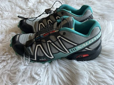 Salomon Women’s Size 7 Aqua Speedcross 3 Blue Hiking Running Shoes Sneakers - Image 1 of 4