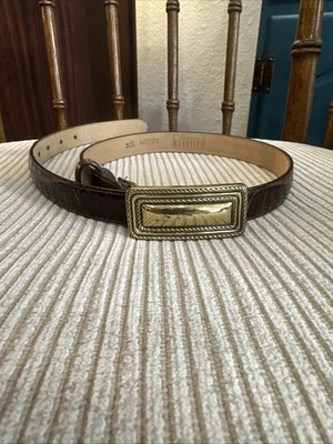 Cinturón de cuero Brighton Classics hebilla dorada mediano coñac 30" 40129 Foto 1 de 4