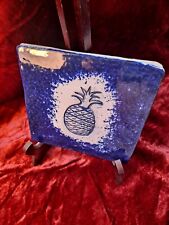  Tile Pineapple Blue  Decorative Handcrafted Signed August
