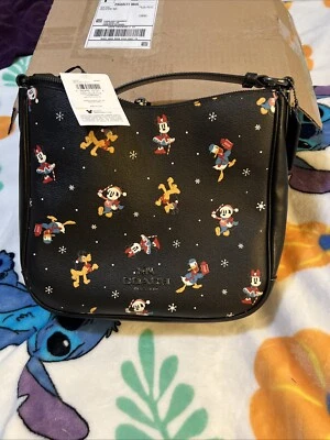 NWT Disney X Coach Ellie File Bag CM847 Black Crossbody Shoulder Purse - Image 1 of 4