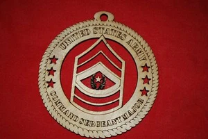 Army Enlisted Rank Insignia Command Sergeant major wooden ornament - Picture 1 of 1