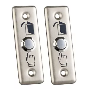 2 Pack Exit Button Stainless Steel Narrow Panel Door Gate Press Open Security - Picture 1 of 6