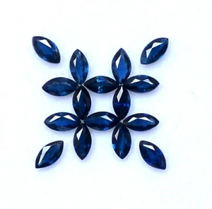 Natural Blue Sapphire Marquise Cut 4x2 mm Lot 15 Pieces 1.74 CTS Loose Gemstones - Picture 1 of 7