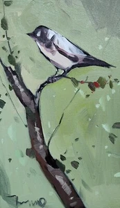 JOSE TRUJILLO Oil Painting IMPRESSIONISM Collectible ORIGINAL Tree Branch Bird - Picture 1 of 6