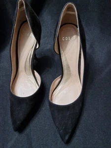 COAST WOMEN'S BLACK SUEDE HEELED SHOES - WORN ONCE IN ORIGINAL BOX - Picture 1 of 9