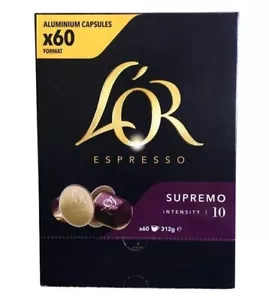 Lor Espresso SUPREMO Coffee Capsules L'OR 60 Pack Nespresso Machines Compatible - Picture 1 of 1