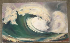 ANDREW TAGARIS, LISTED CA CALIFORNIA MODERN EXPRESSIONIST WAVE SURFING SEASCAPE - Picture 1 of 18