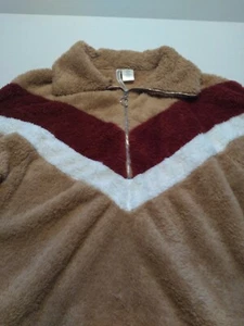 Forgotten grace Pullover Sweater sz L, camel combo, beige red/white chevron - Picture 1 of 7