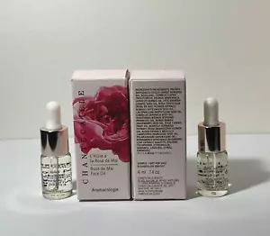 2 X Chantecaille L'Huile a la Rose de Mai Face Oil Sample 2x 4ml = 8 ml nuovo con scatola - Foto 1 di 1