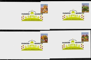 FARMERS MARKETS US #4912-4915 FRUTTA FIORI FOREVER TIMBRO 4 DCP NUMERI 1° GIORNO - Foto 1 di 2