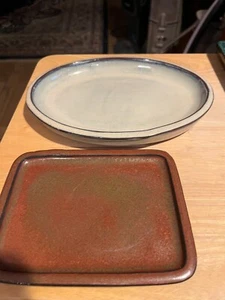 "2 Vintage Keramik PFLANZE Schalen MCM Sammlergeschirr 6"" x 4,5"", oval 9"" x 6,5" - Bild 1 von 4