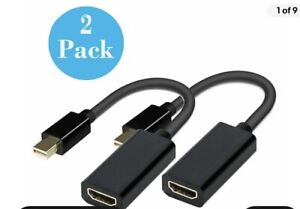 2x Thunderbolt Mini Display Port To HDMI Adapter for Apple Air Pro MacBook Black
